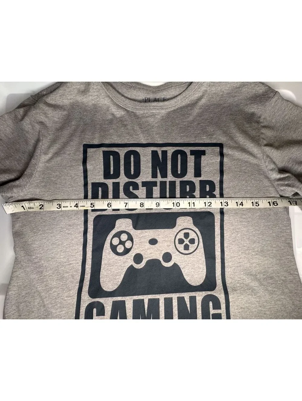 The Children's Place Boys L 10/12 Do Not Disturb Gaming Graphic T Shirt Gray